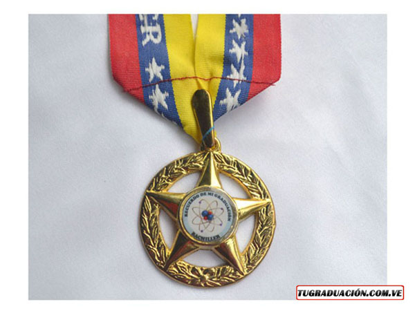 Medalla de graduación bachiller cinta tricolor